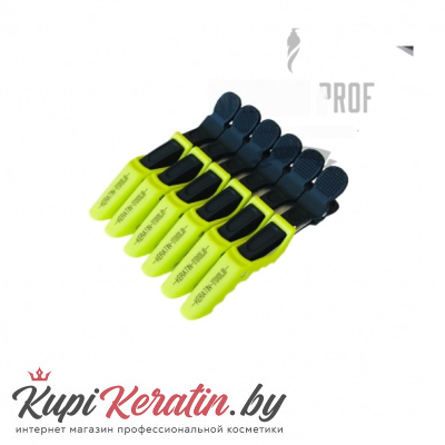 Зажимы пластиковые Keratin Tools Салатовые 6 шт