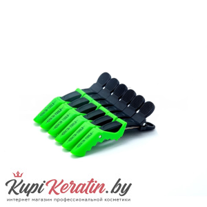 Зажимы пластиковые Keratin Tools Зеленые 6 шт