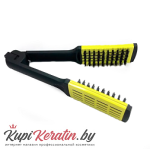Расческа с зажимом Keratin Tools желтая