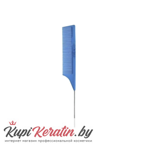 Расческа карбоновая с металл. хвостиком Keratin Tools Голубая