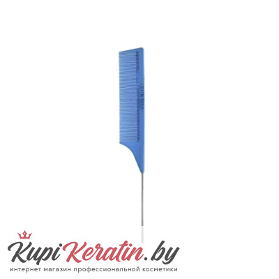 Расческа карбоновая с металл. хвостиком Keratin Tools Голубая