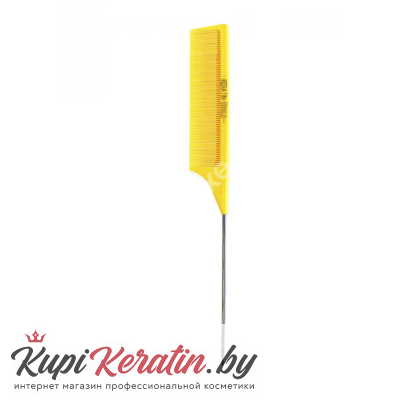 Расческа карбоновая с металл. хвостиком Keratin Tools Желтая